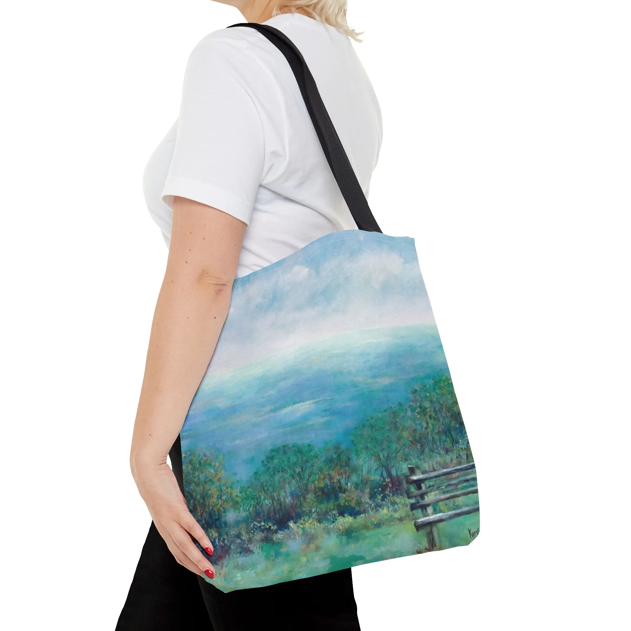 Mountain Nature Landscape Art Tote Bag Canvas Shopping Bag - Roaring Gap - Leslie Karpinski