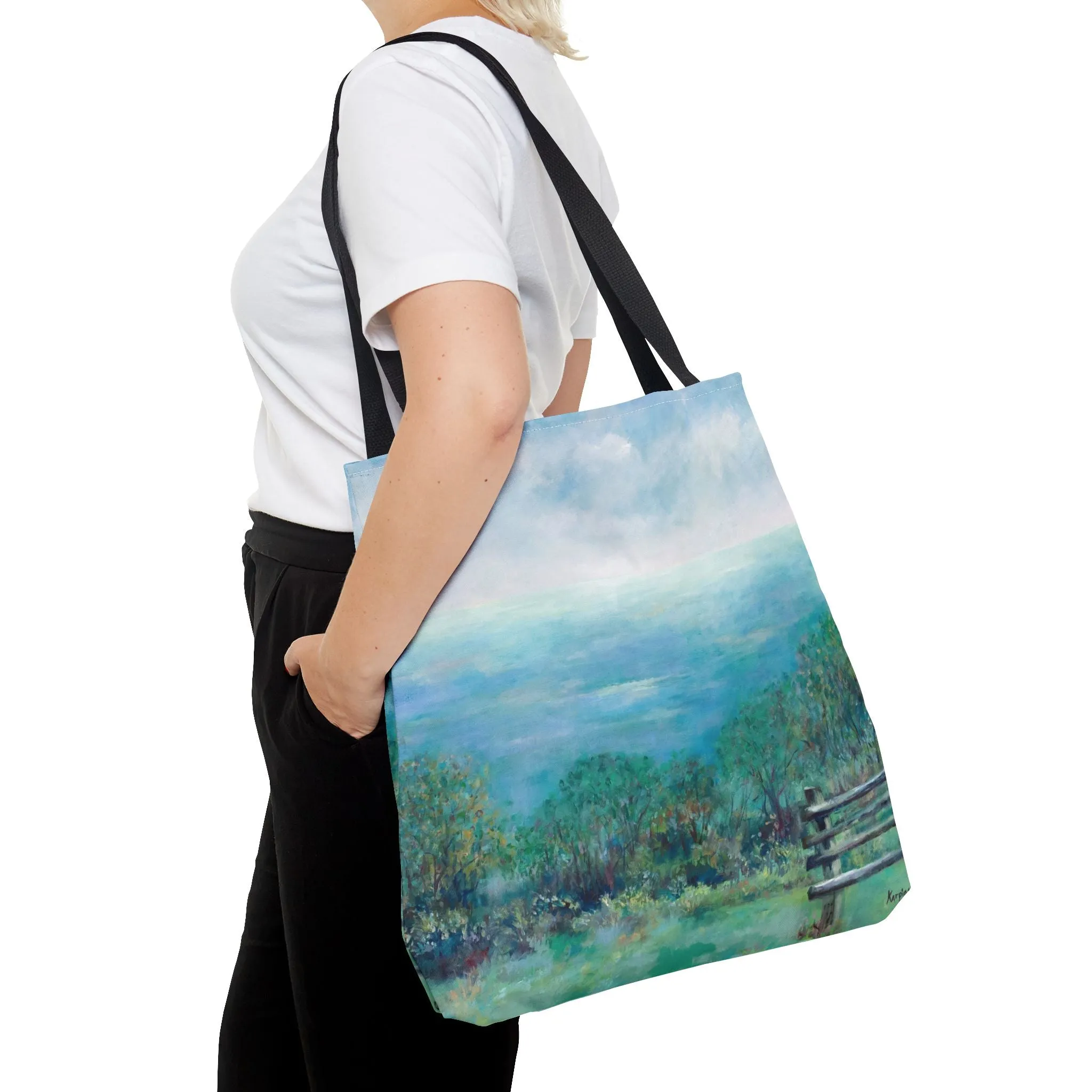 Mountain Nature Landscape Art Tote Bag Canvas Shopping Bag - Roaring Gap - Leslie Karpinski