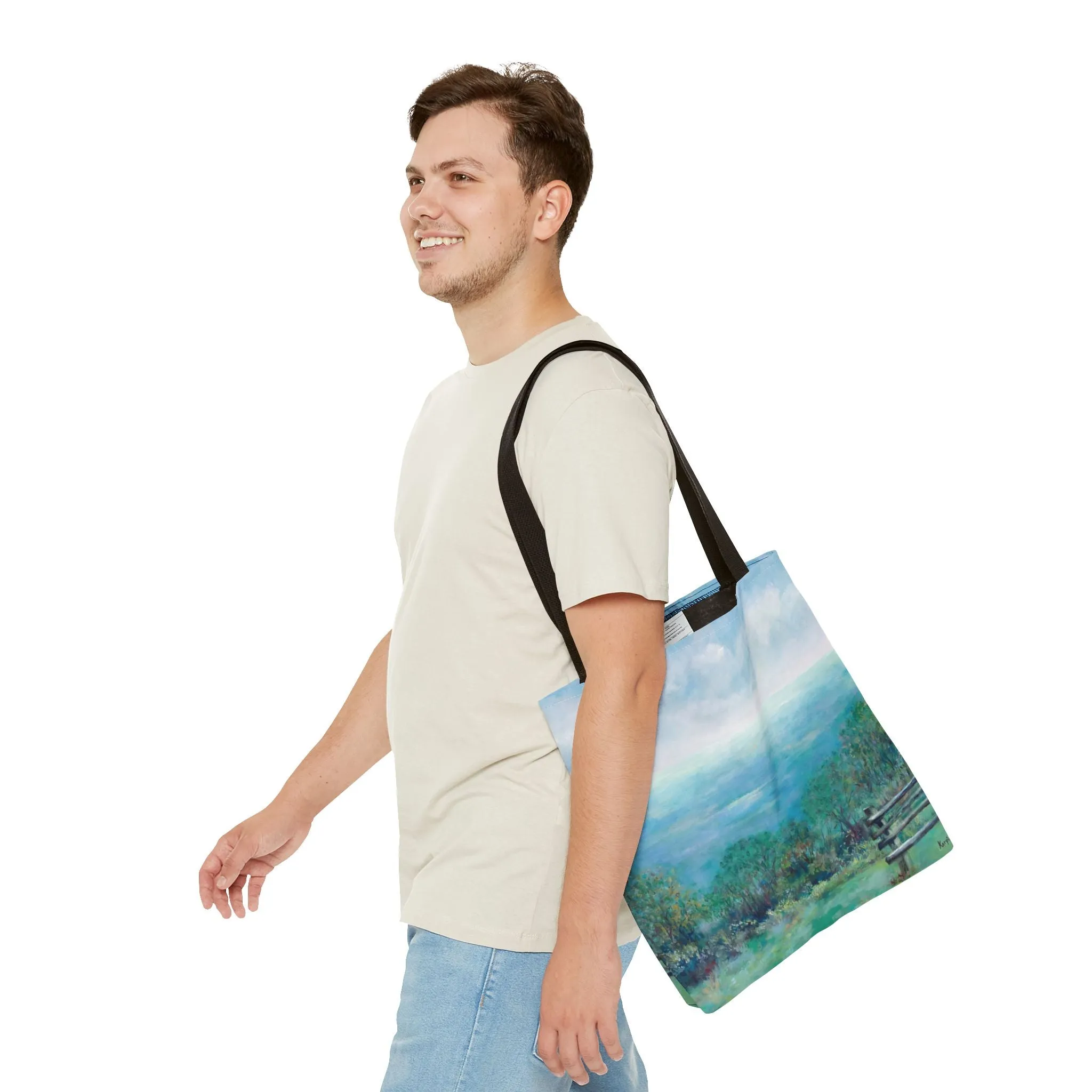 Mountain Nature Landscape Art Tote Bag Canvas Shopping Bag - Roaring Gap - Leslie Karpinski