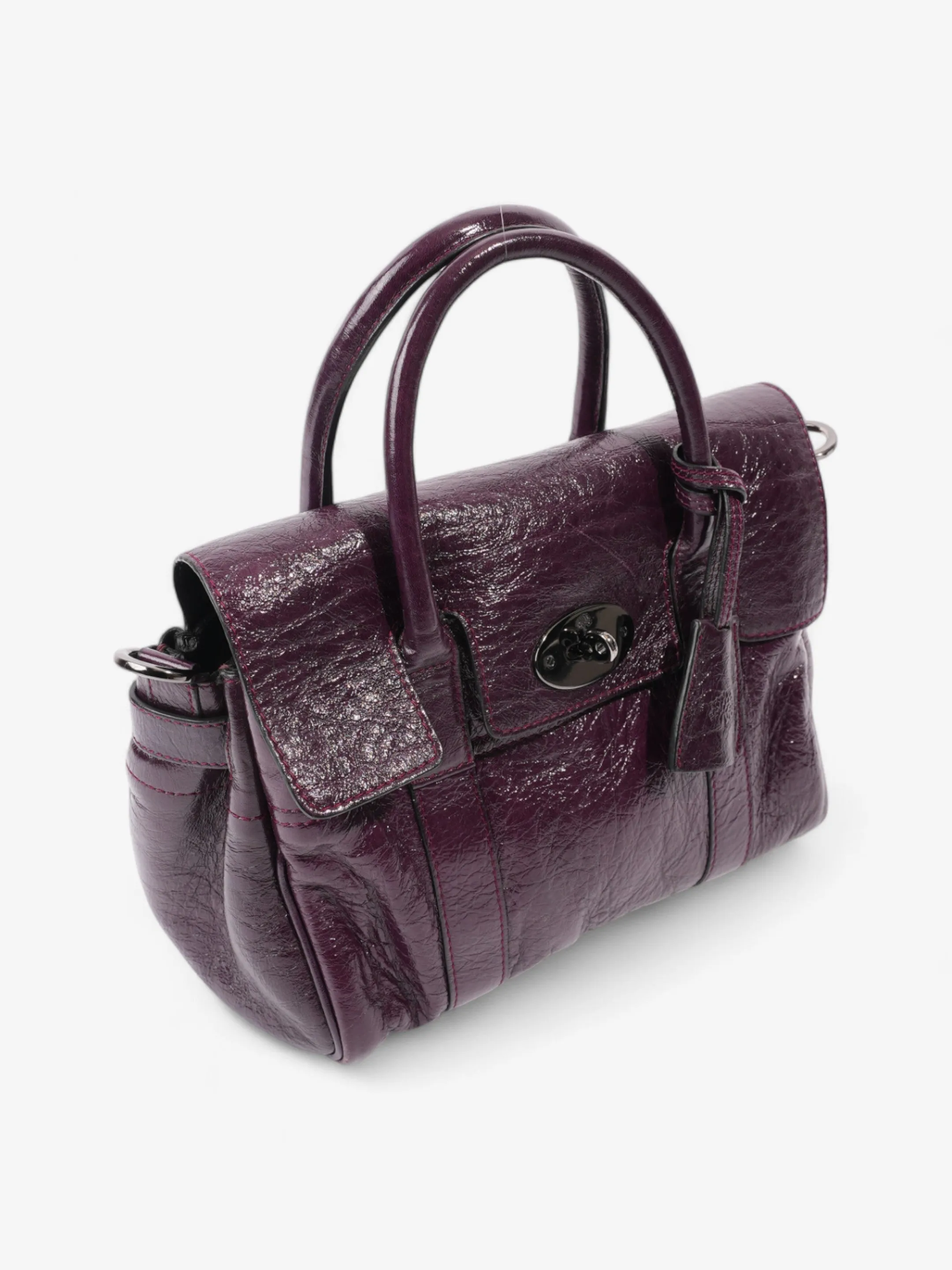 Mulberry Bayswater Satchel Plum Patent Leather