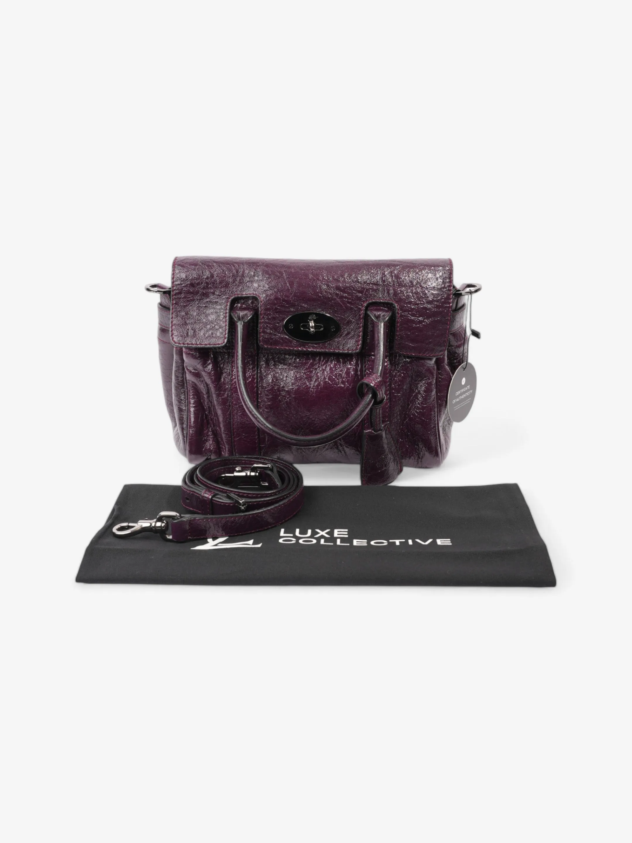 Mulberry Bayswater Satchel Plum Patent Leather