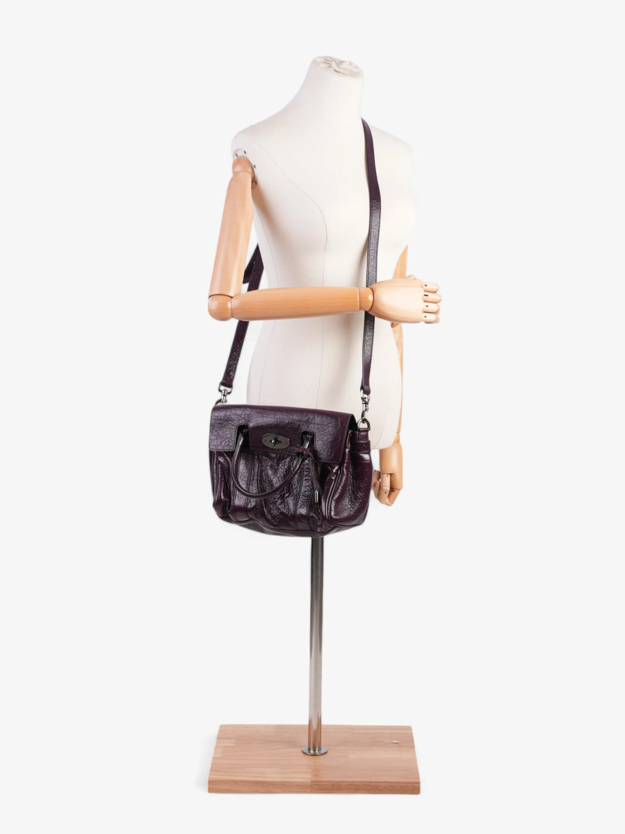 Mulberry Bayswater Satchel Plum Patent Leather