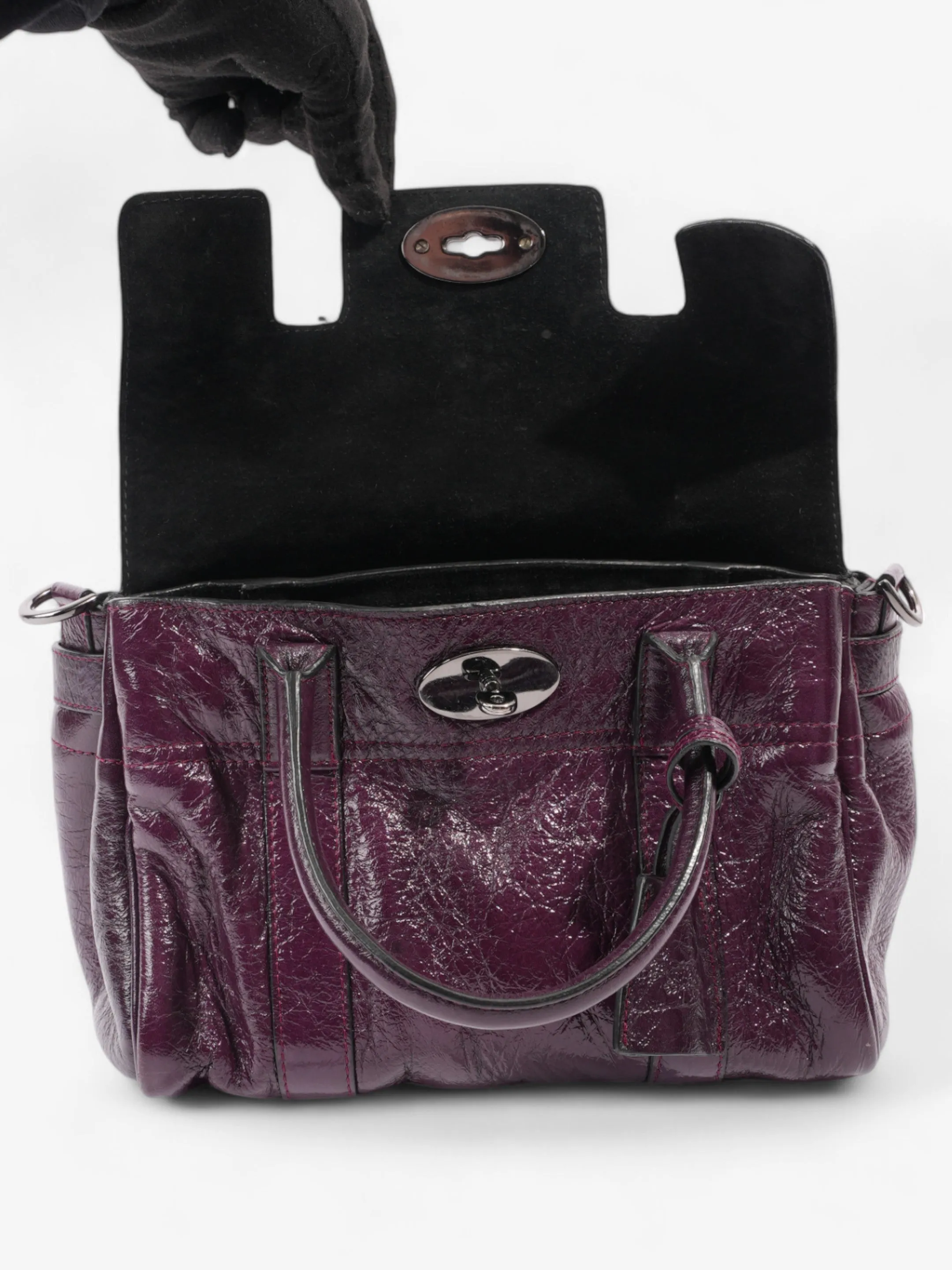 Mulberry Bayswater Satchel Plum Patent Leather