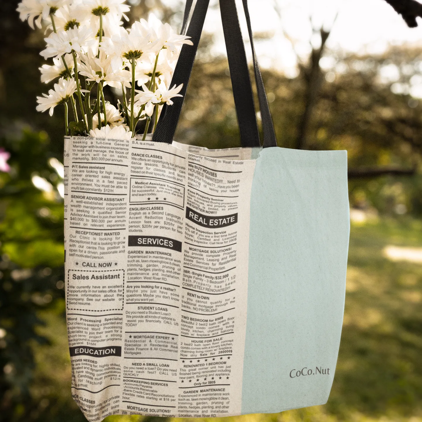 Multi purpose water proof, reversible, gym bag, Tyvek Dupont Paper & Canvas Tote Bag