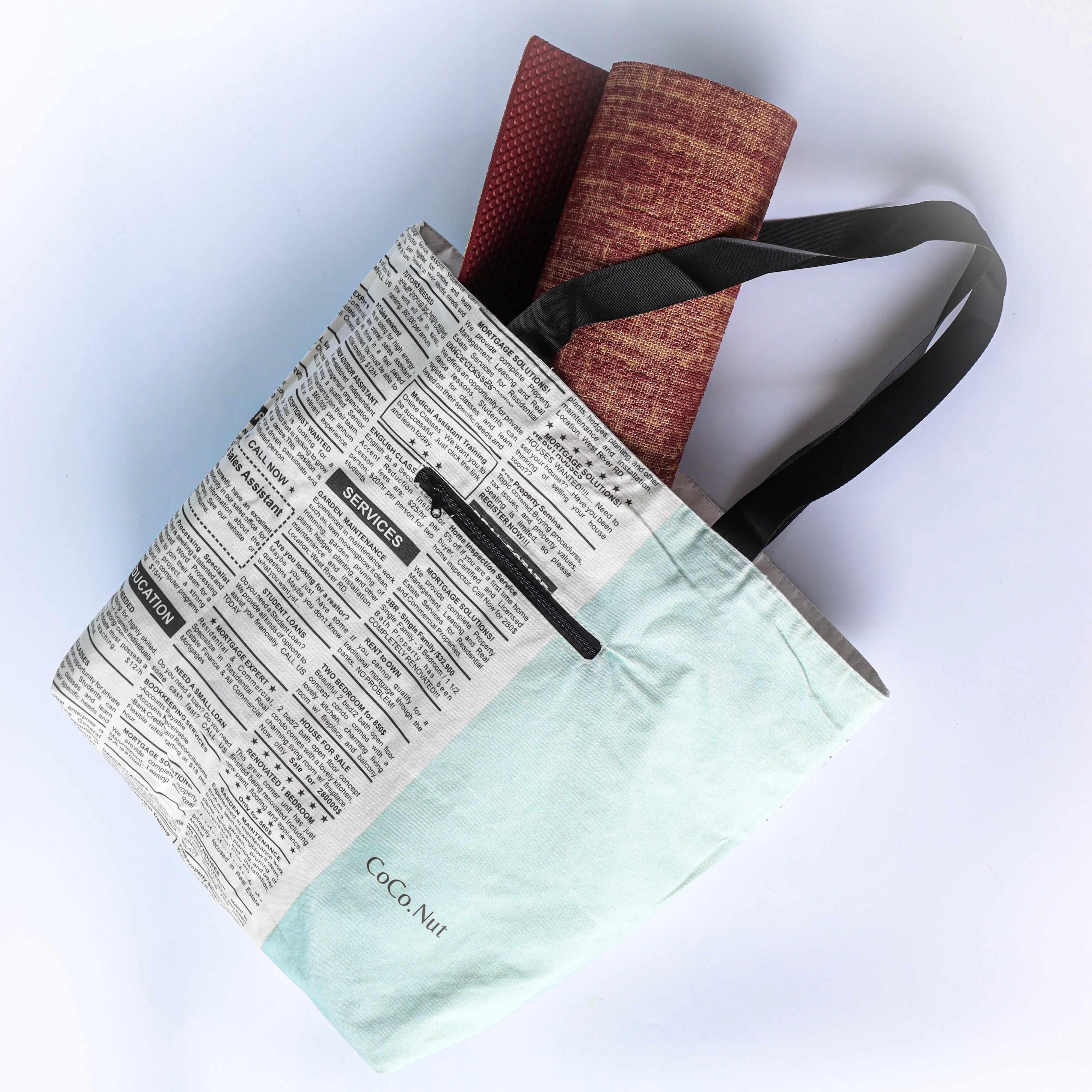 Multi purpose water proof, reversible, gym bag, Tyvek Dupont Paper & Canvas Tote Bag