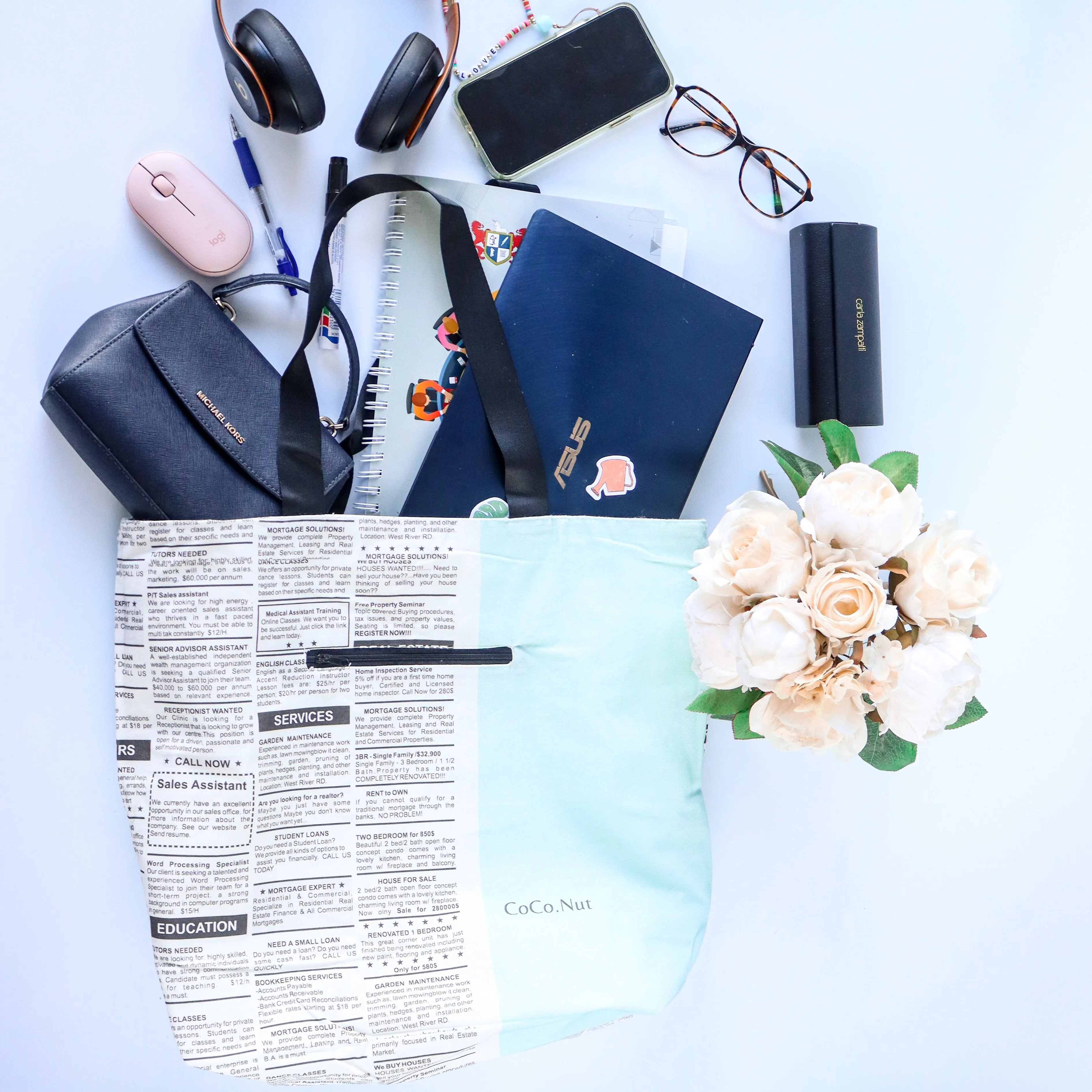 Multi purpose water proof, reversible, gym bag, Tyvek Dupont Paper & Canvas Tote Bag