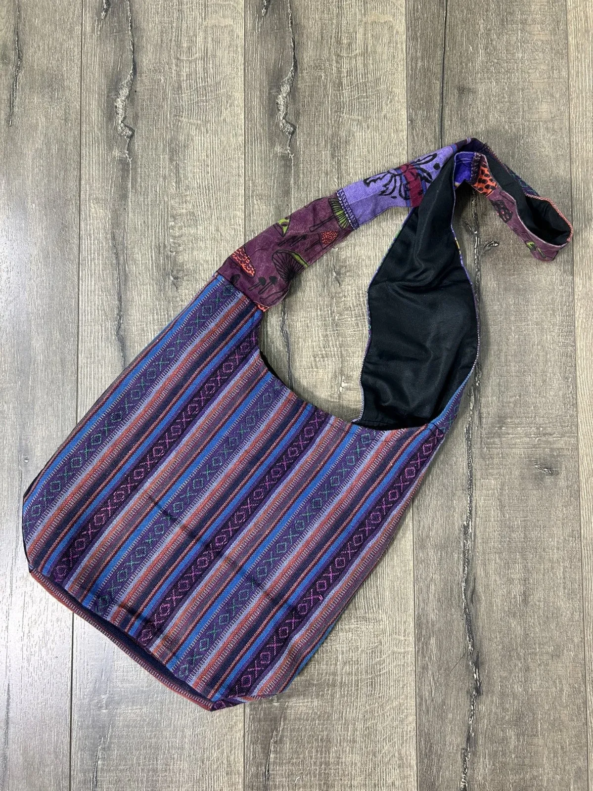 Mushroom Print Patchwork Shoulder Bag