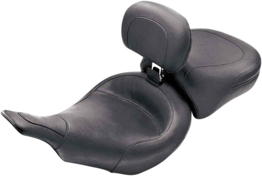 Mustang 79602 Wide Studded Solo Seat with Driver Backrest - Chrome Studs