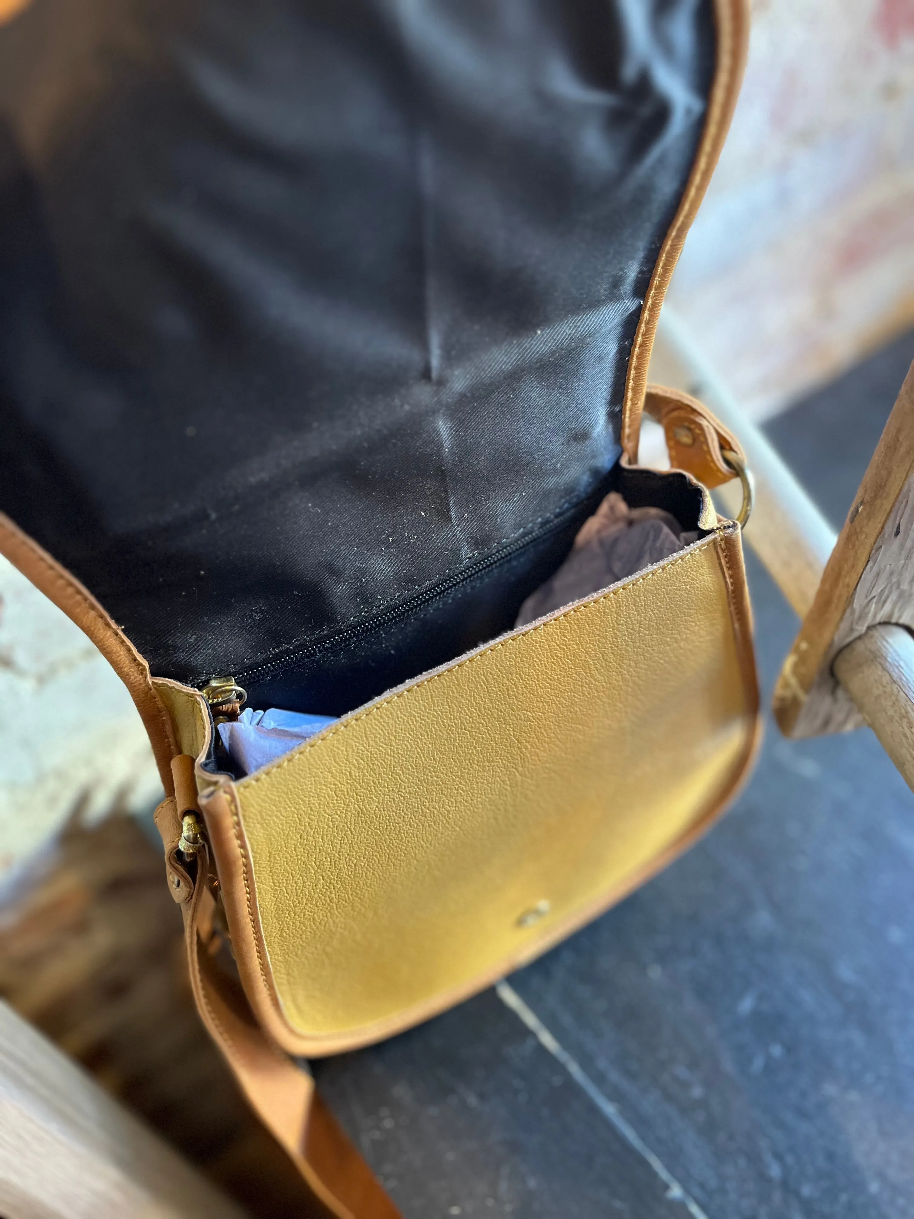 Mustard Leather Satchel