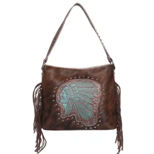 MWT118-G918 Trinity Ranch Hair-On Cowhide Indian Chief Collection Concealed Carry Hobo