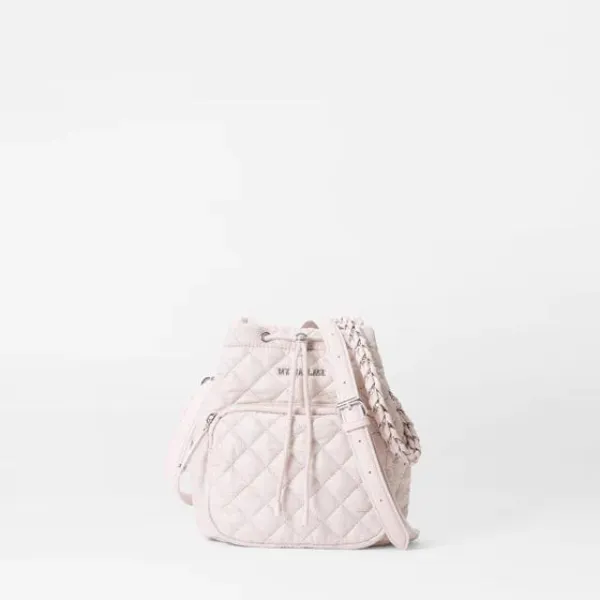 MZ Wallace Crosby Drawstring Bucket in Rose