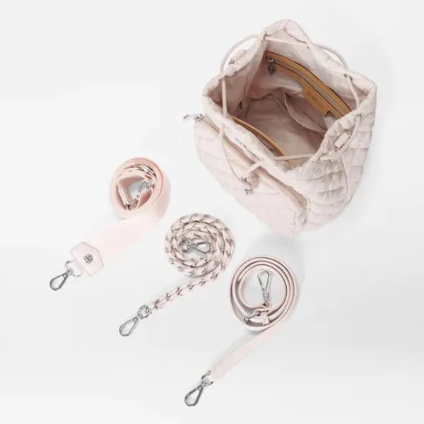 MZ Wallace Crosby Drawstring Bucket in Rose