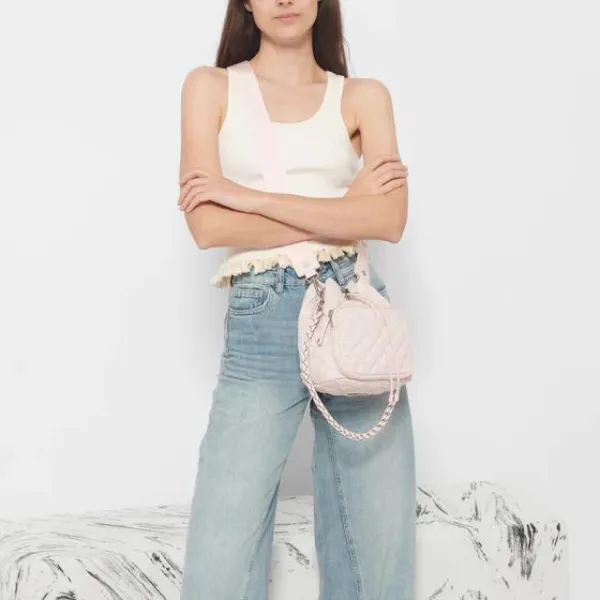 MZ Wallace Crosby Drawstring Bucket in Rose