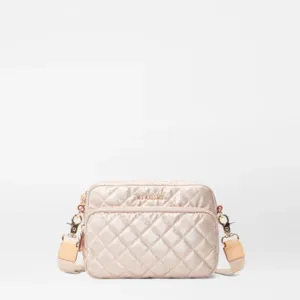 MZ Wallace Small Metro Camera Bag in Pale Rose Gold Metallic