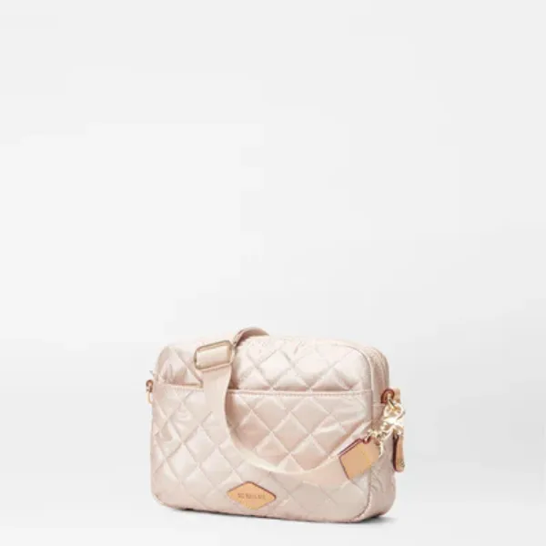 MZ Wallace Small Metro Camera Bag in Pale Rose Gold Metallic