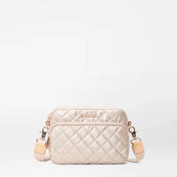 MZ Wallace Small Metro Camera Bag in Pale Rose Gold Metallic