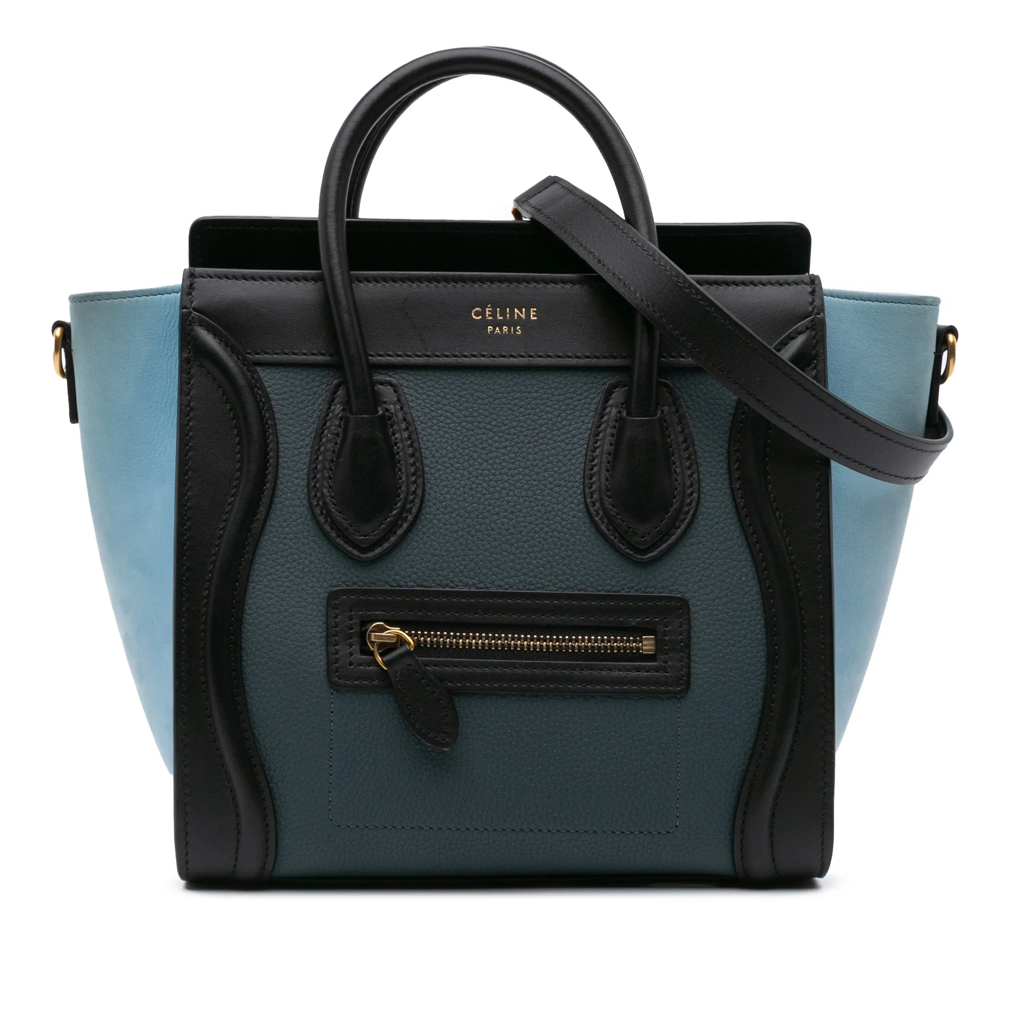 Nano Tricolor Leather Luggage Tote