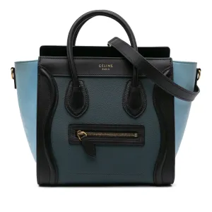 Nano Tricolor Leather Luggage Tote