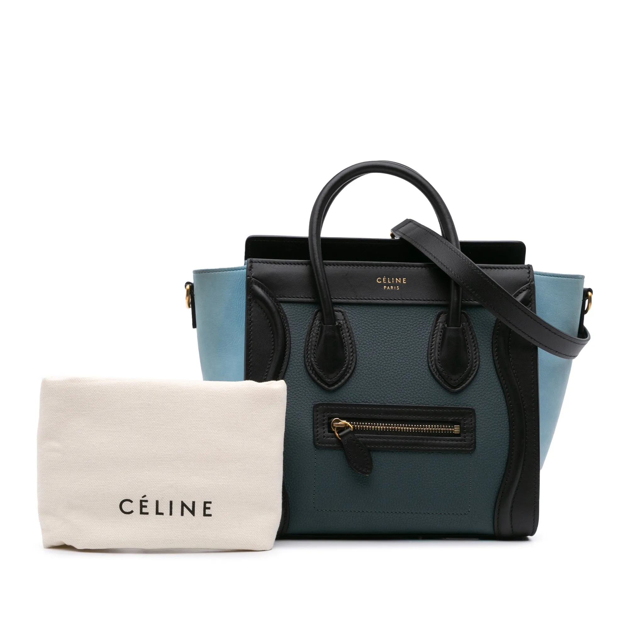 Nano Tricolor Leather Luggage Tote