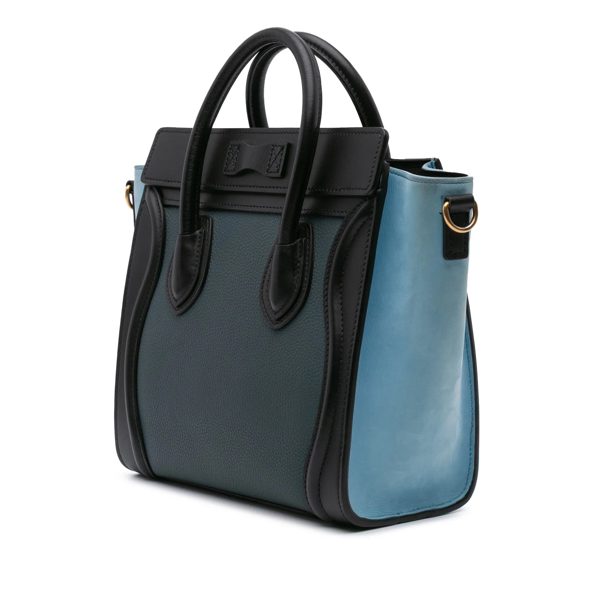 Nano Tricolor Leather Luggage Tote