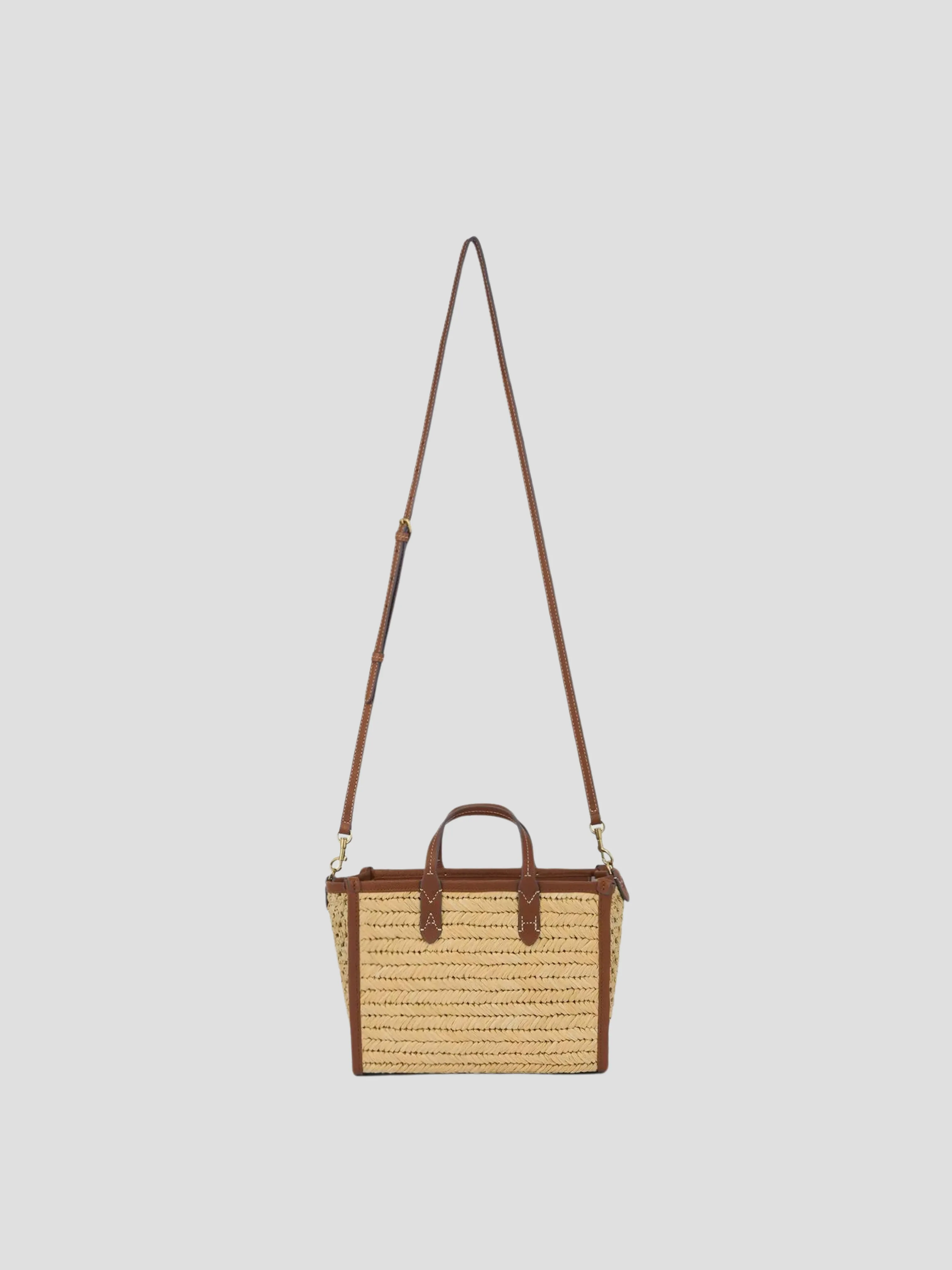 Natural Raffia Pocket Tote in XS