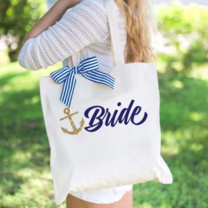 Nautical Wedding Tote Bags