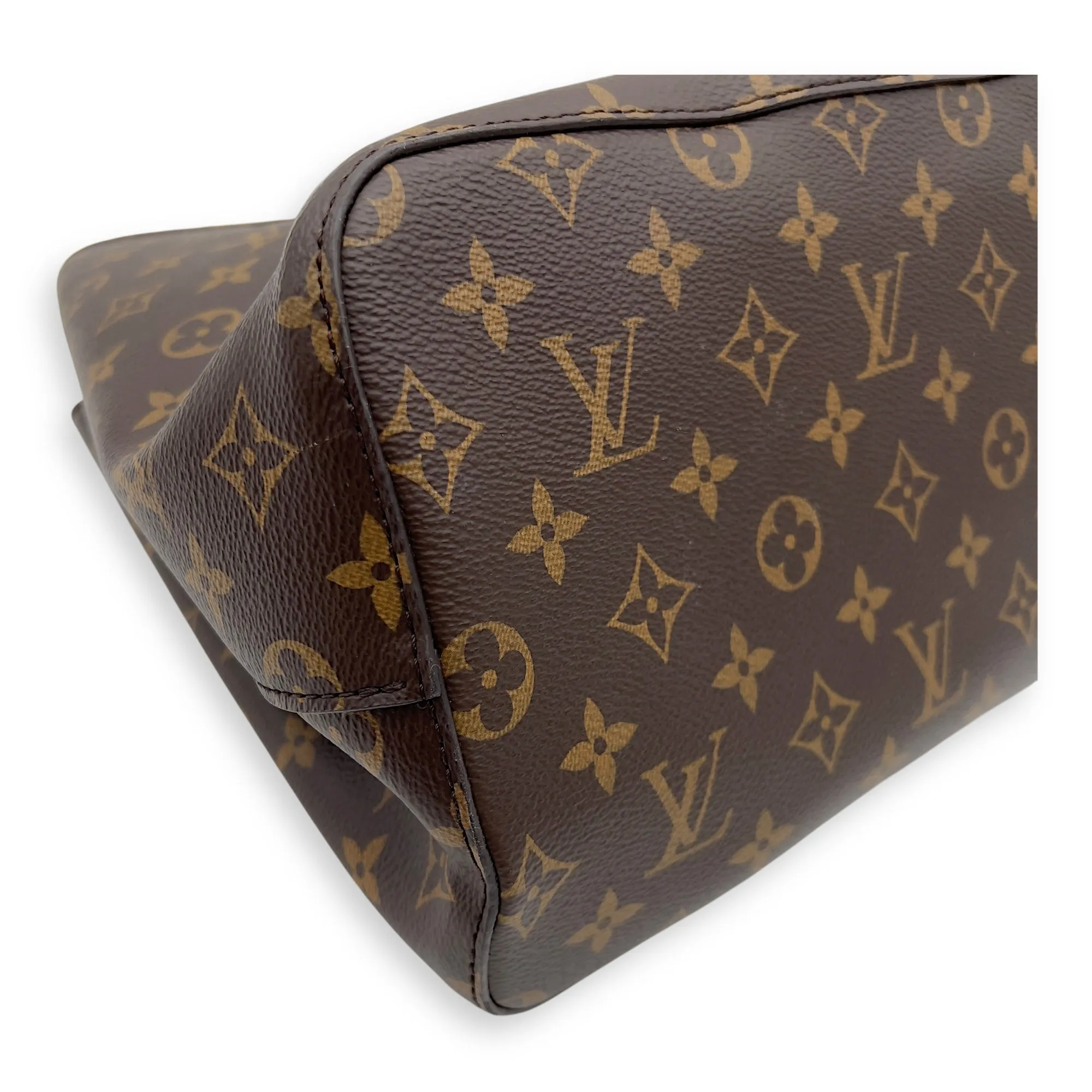 NeoNoe Bucket Bag Brown in Monogram Coated Canvas, Gold hardware