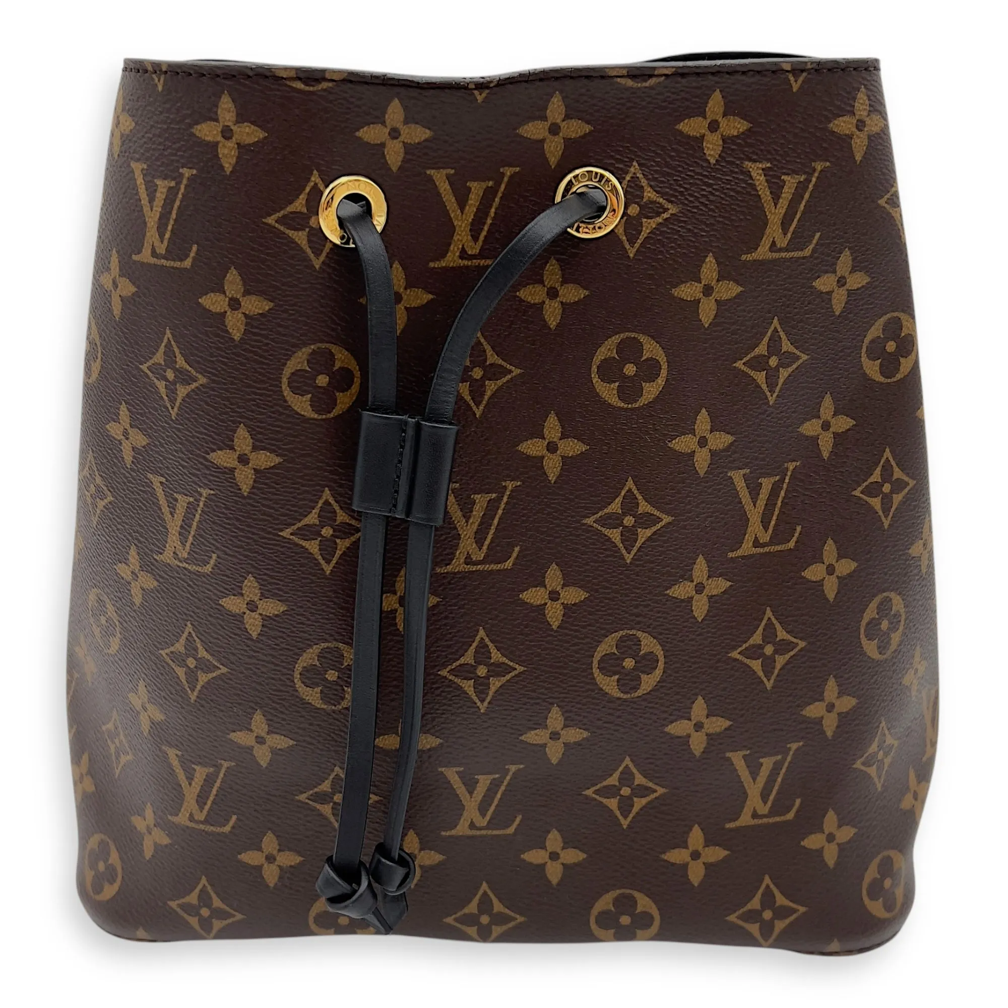 NeoNoe Bucket Bag Brown in Monogram Coated Canvas, Gold hardware