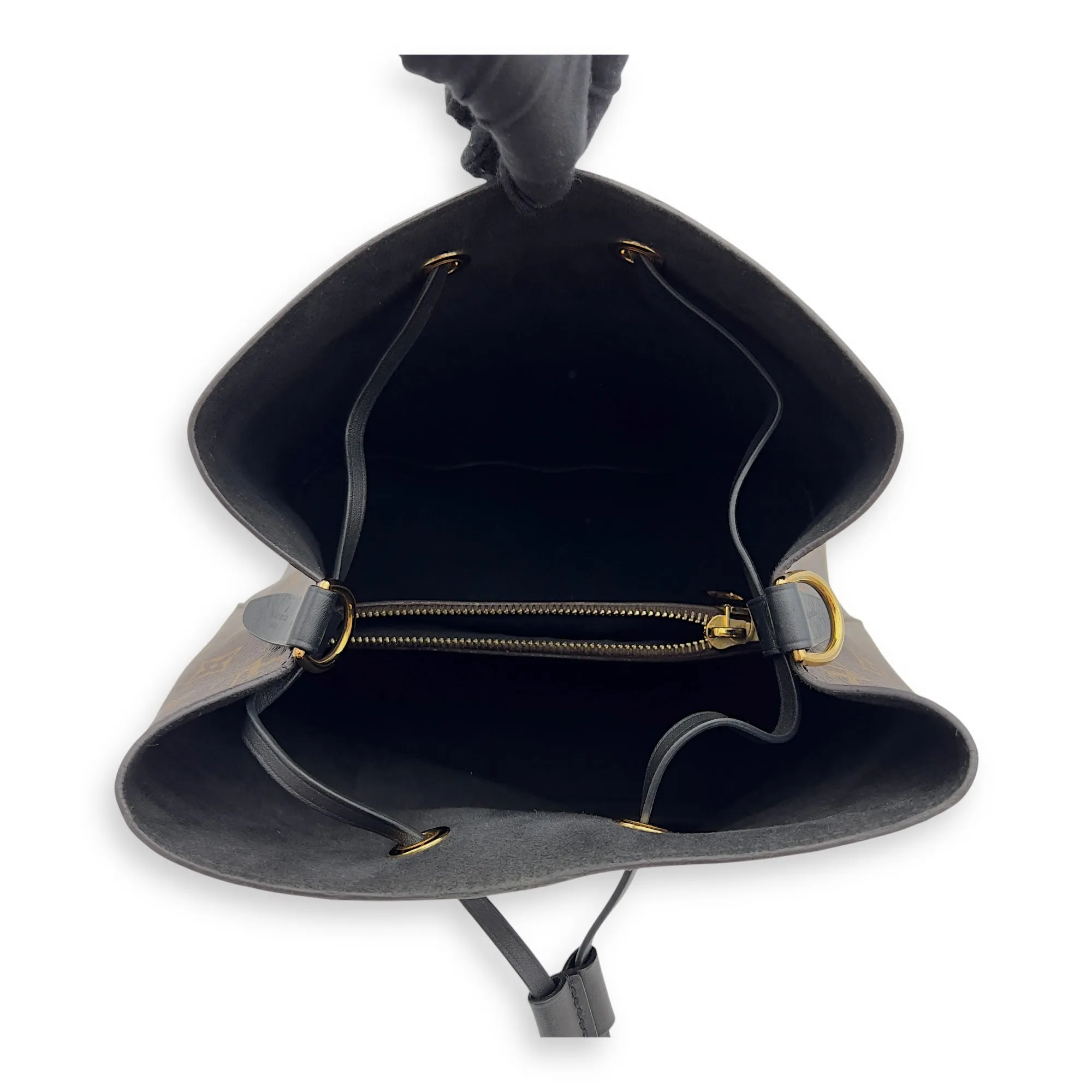 NeoNoe Bucket Bag Brown in Monogram Coated Canvas, Gold hardware