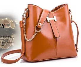 New Arrive Bucket Bags Composite Genuine Leather Handbags Famous Brand Design Women Messenger Bags Fashion Women Bags