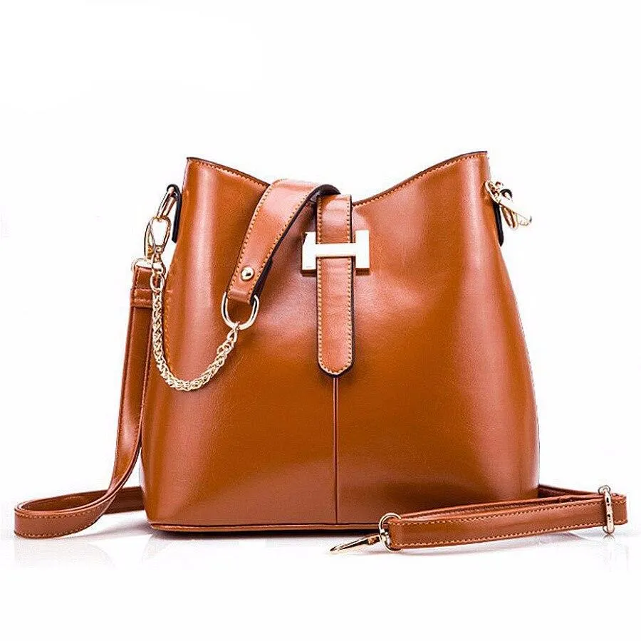 New Arrive Bucket Bags Composite Genuine Leather Handbags Famous Brand Design Women Messenger Bags Fashion Women Bags