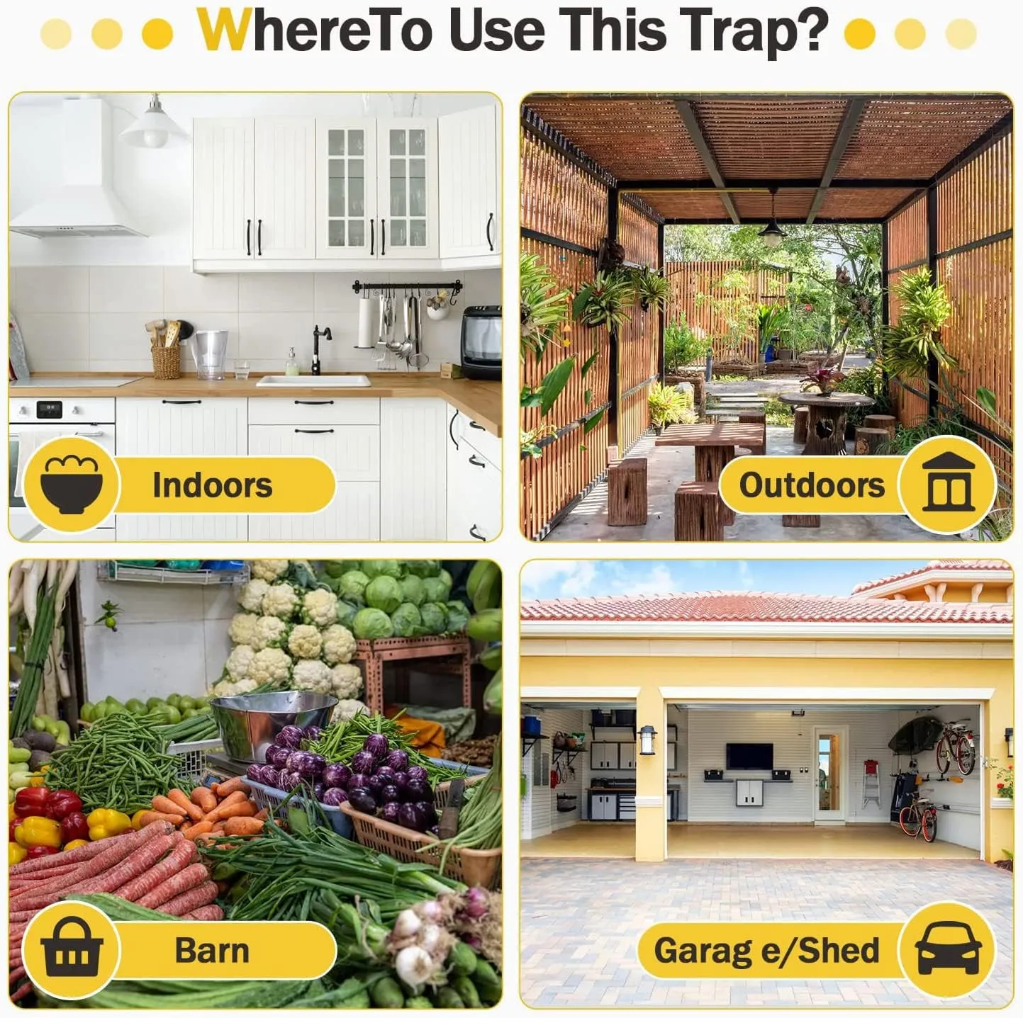 New Auto Rolling Reset Mouse Trap, Safe Rolling Bucket Lid Rat Trap, Humane Rolling Reset Rat Trap Safe for Children and Pets, Live Catch and Release Bucket Mouse Trap for Home（AXLS-Yellow）