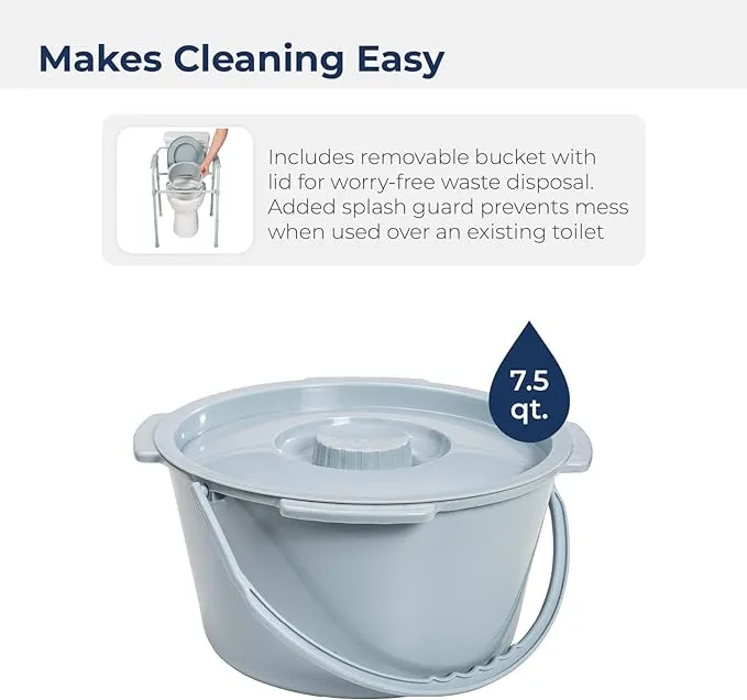 New in box! Drive Medical Steel Folding Bedside Commode, Weight Capacity: 350 lbs