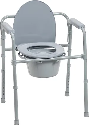 New in box! Drive Medical Steel Folding Bedside Commode, Weight Capacity: 350 lbs