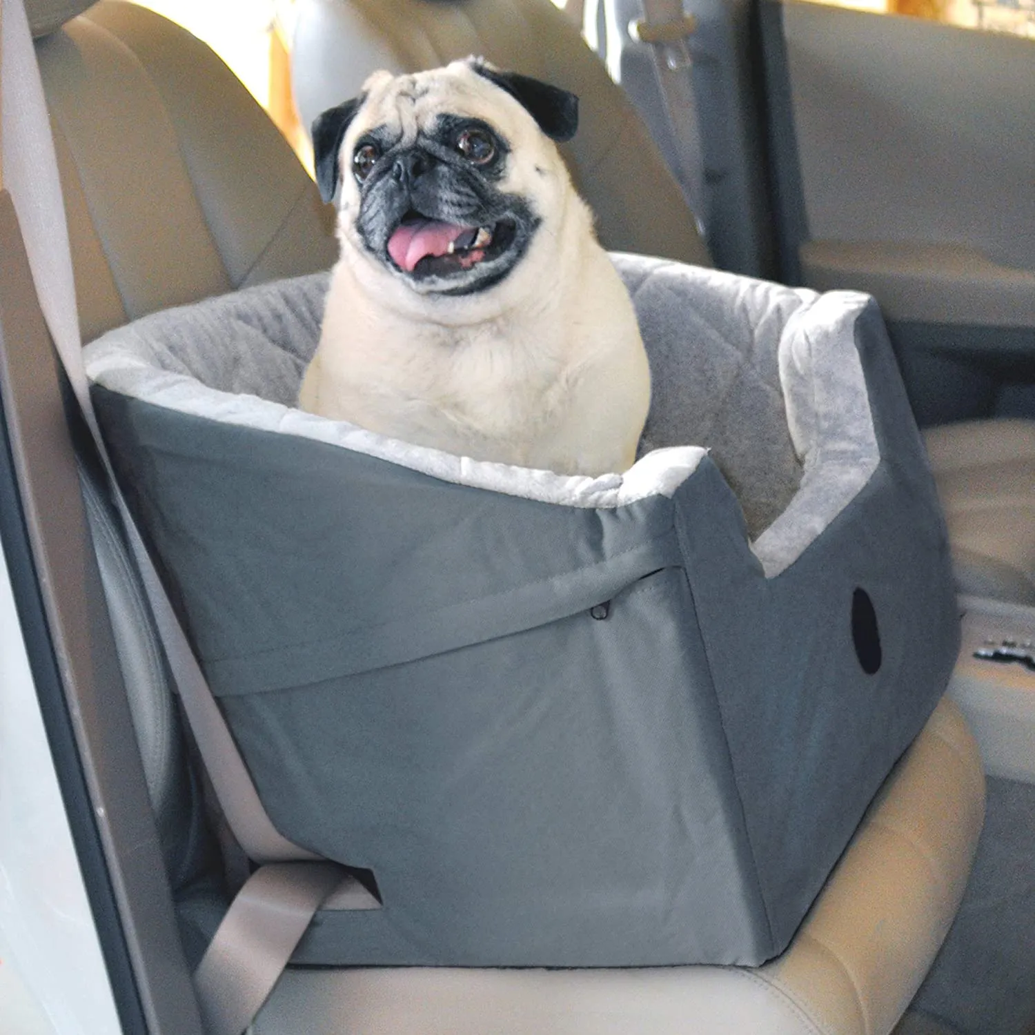 New K&H Manufacturing Bucket Booster Pet Car Seat, Large, Grey! Elevates pet for better view! Retails $147 