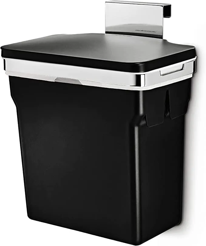 New simplehuman 10 Liter / 2.6 Gallon In-Cabinet Trash Can, Heavy-Duty Steel Frame, Black! Retails $70 