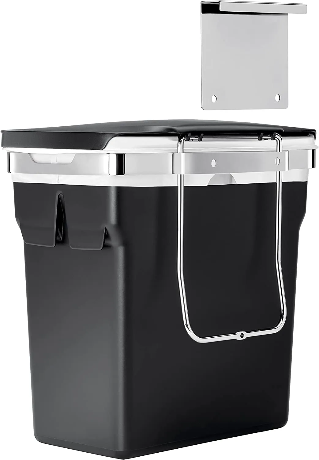 New simplehuman 10 Liter / 2.6 Gallon In-Cabinet Trash Can, Heavy-Duty Steel Frame, Black! Retails $70 