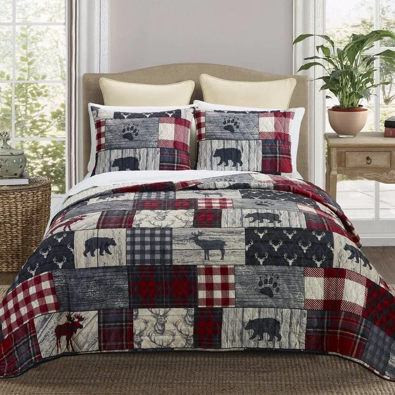 New Wayfair Millwood Pines Noella Reversible 3 Piece Quilt Set in King with Matching Tote!