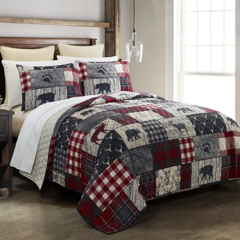 New Wayfair Millwood Pines Noella Reversible 3 Piece Quilt Set in King with Matching Tote!