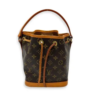 Noe Bucket Bag Brown in Monogram Coated Canvas, Gold hardware