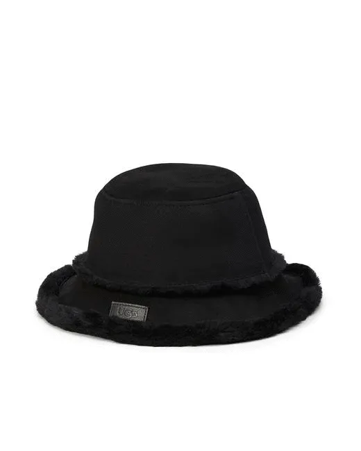 Nordstrom Item! New Authentic UGG Shearling Bucket Hat in Black, Sz L/XL, Retails $160