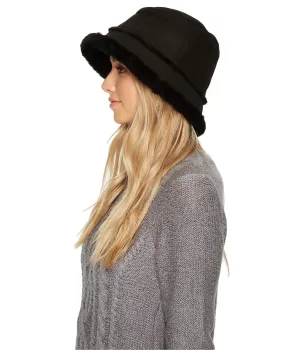 Nordstrom Item! New Authentic UGG Shearling Bucket Hat in Black, Sz L/XL, Retails $160