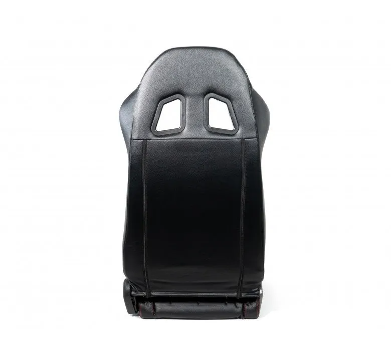 NRG RSC-208-1L/R Black Leather Reclinable Racing Seat with Red Stitching