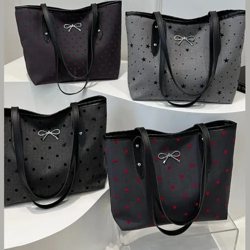 'Oaklee' Bowknot Polyester Tote Bag