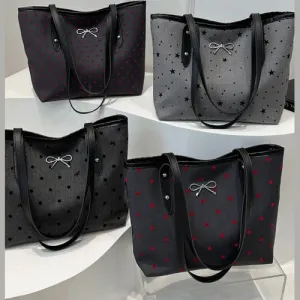 'Oaklee' Bowknot Polyester Tote Bag