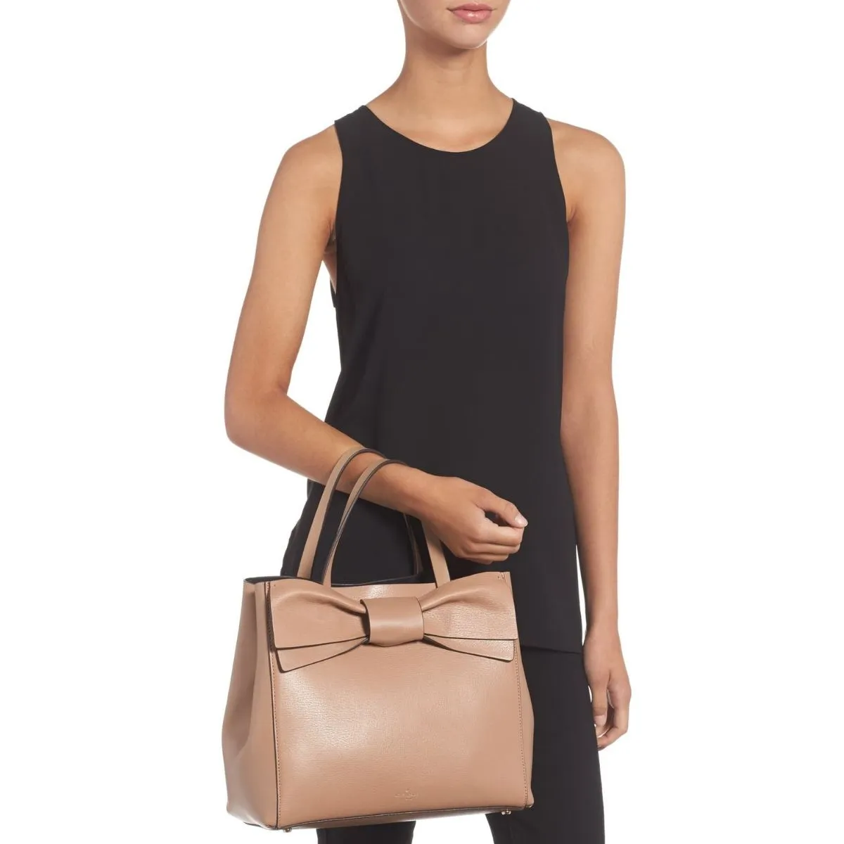 Olive Drive Brigette Bow Beige Satchel Bag