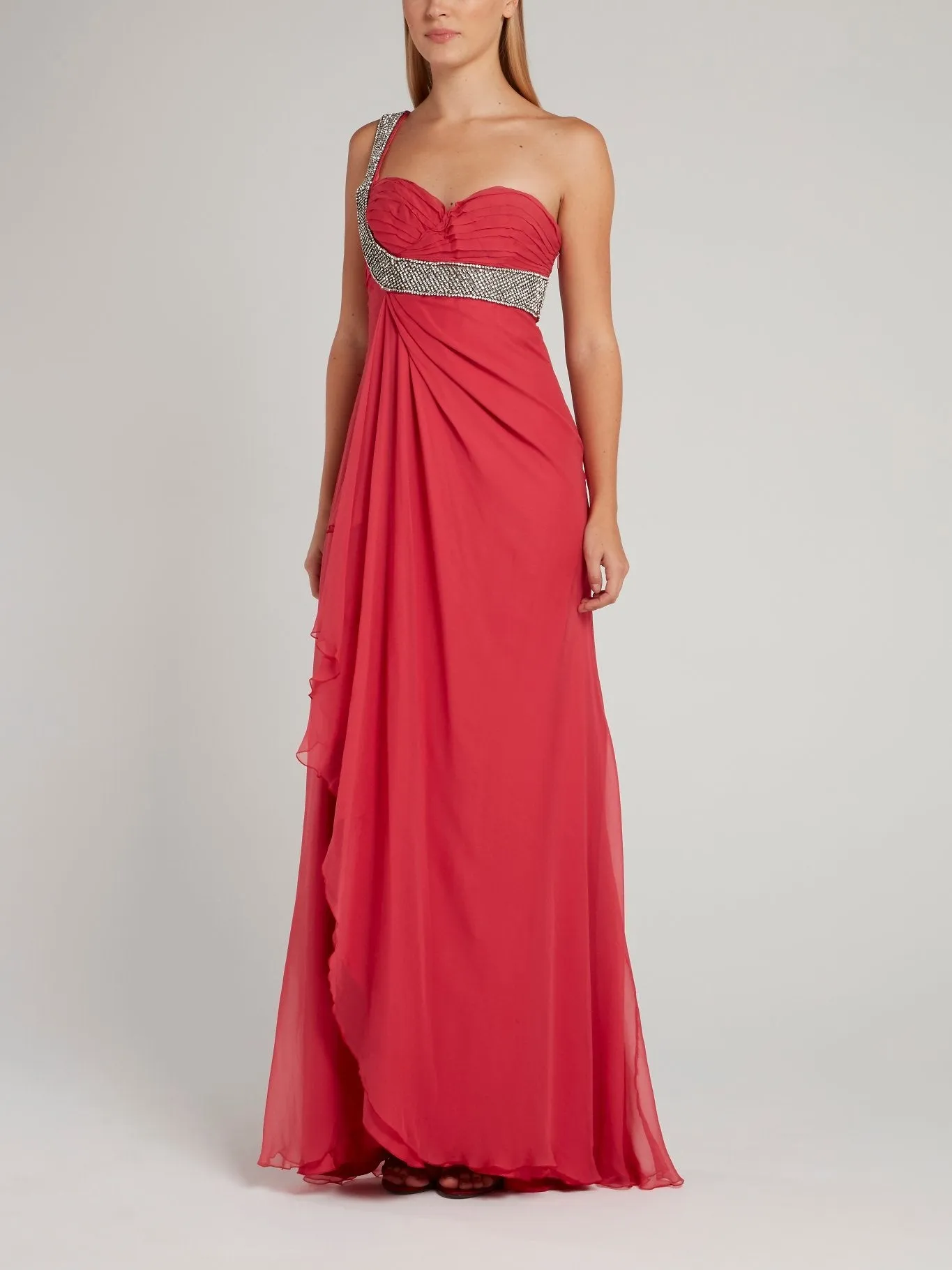 One-Shoulder Empire Waist Maxi Dress