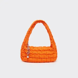 One Shoulder Pleated Toast Bag - Orange