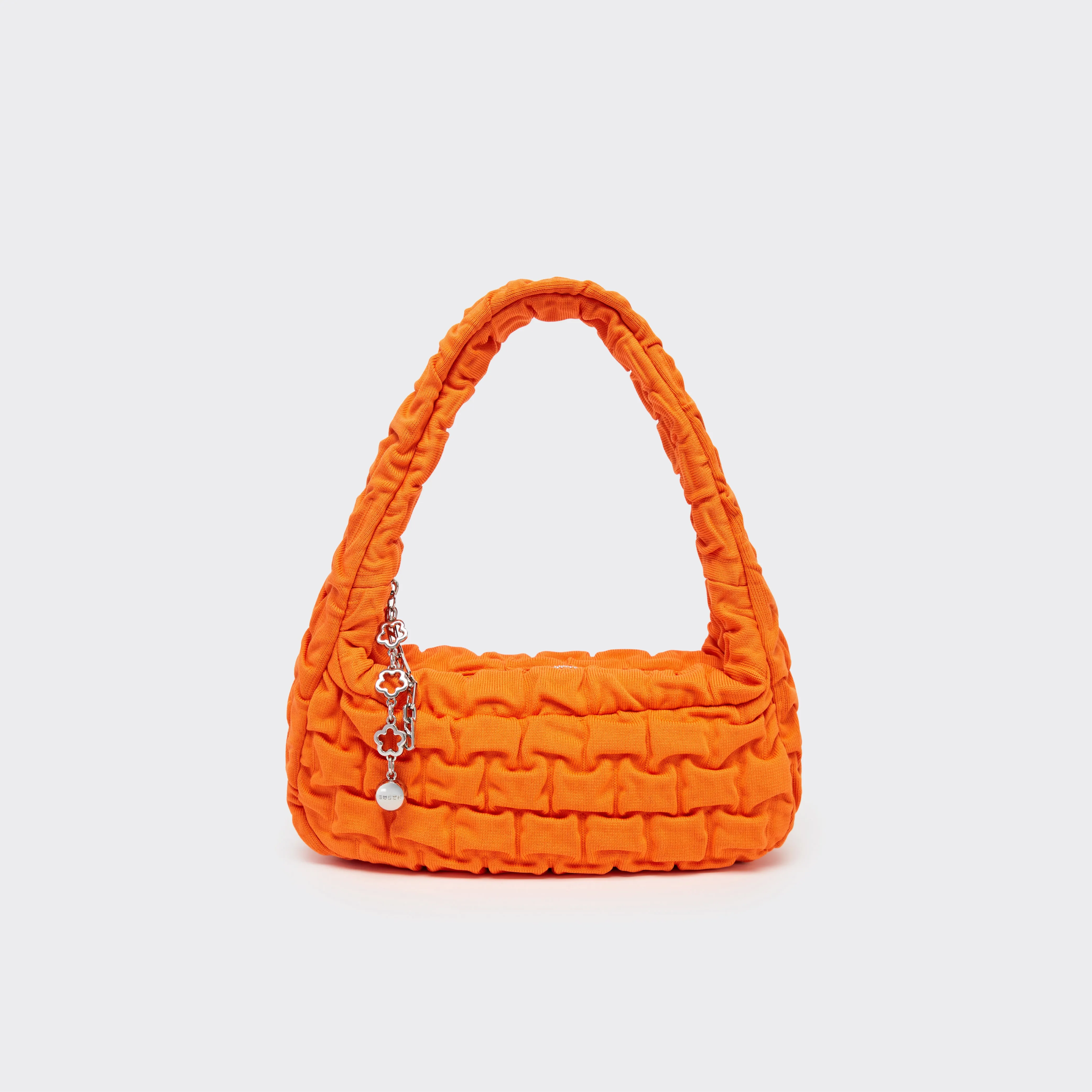 One Shoulder Pleated Toast Bag - Orange