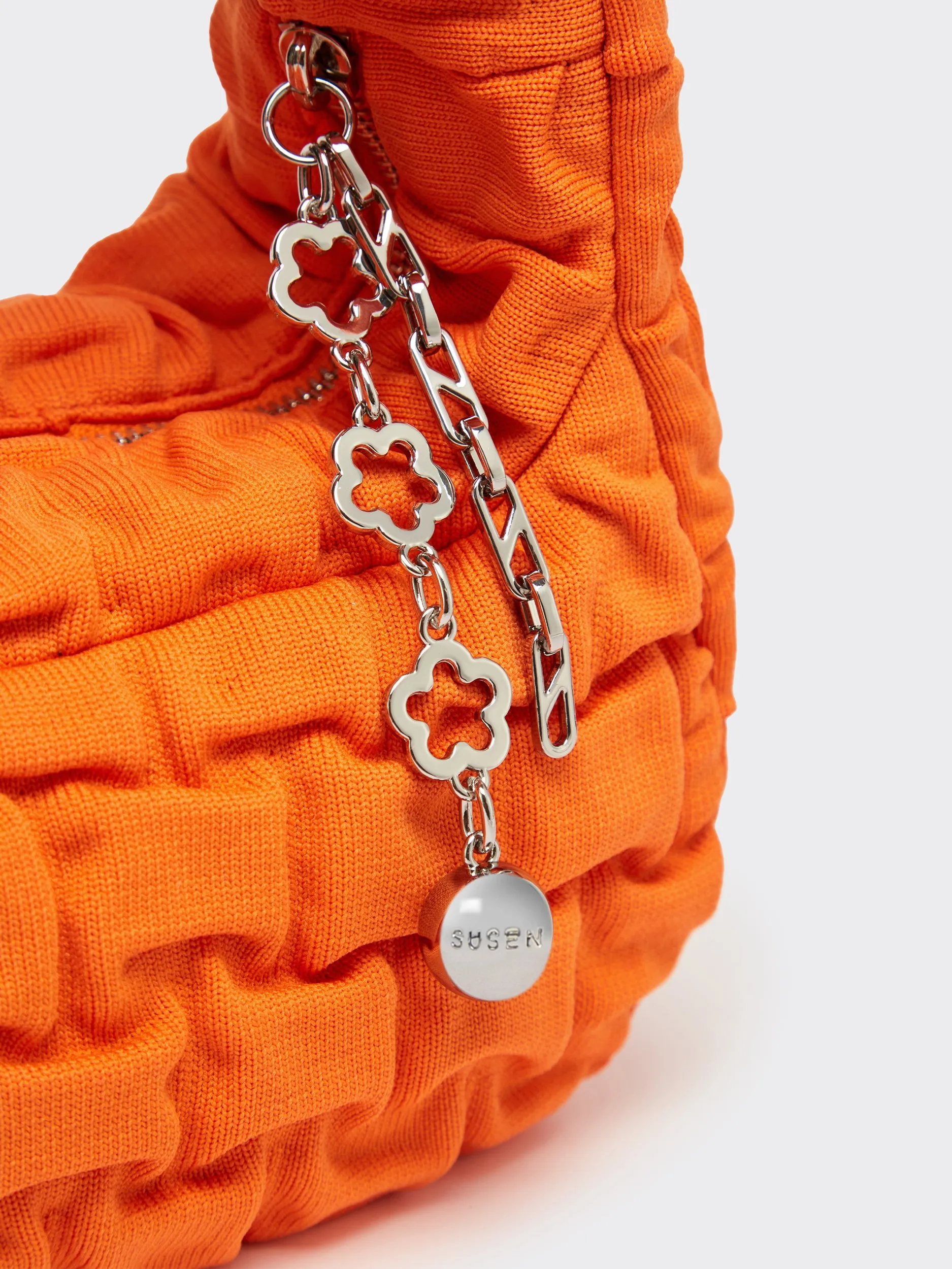 One Shoulder Pleated Toast Bag - Orange